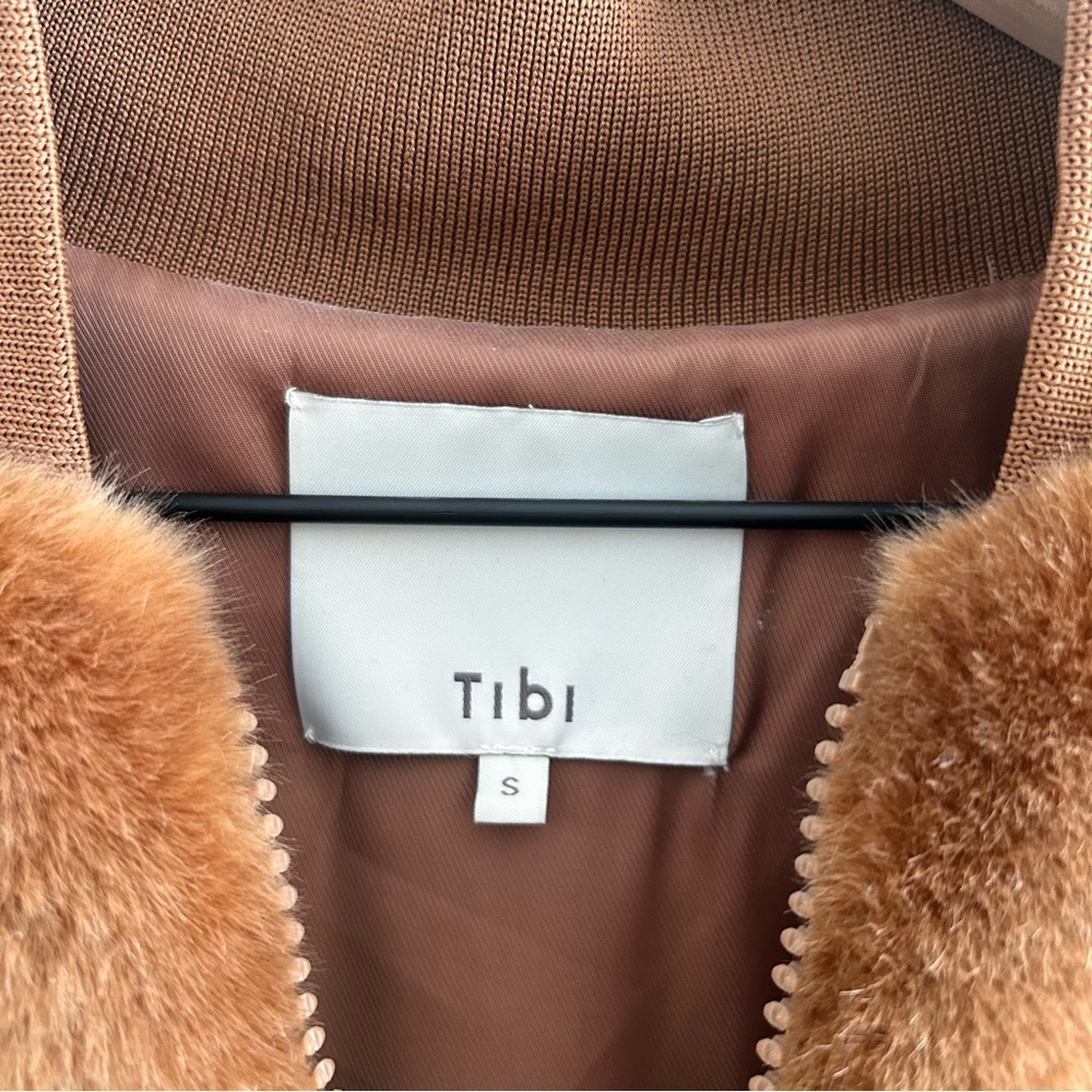 Tibi Luxurious Brown Faux Fur Track Jacket - Picture 4 of 6